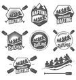 set of vintage whitewater rafting labels vector image vector image