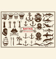 big set of design elements for nautical emblems vector image