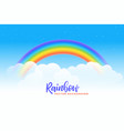 rainbow and clouds background design vector image