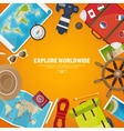 travel and tourism flat style world earth map vector image