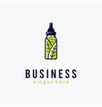 cbd oil glass bottle logo design vector image vector image