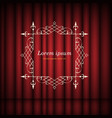 red curtains and vintage frame with copy space vector image vector image