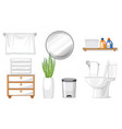 toilet furniture set for interior design on white vector image vector image