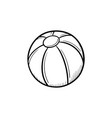 a toy beach ball hand drawn outline doodle icon vector image