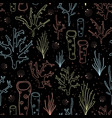coral reef seamless background black vector image vector image