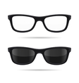 hipster glasses set transparent and sunglasses vector image vector image