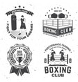 set of boxing club badge logo design vector image