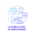 stable level of employment blue gradient concept vector image vector image