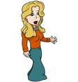 woman with blond hair vector image