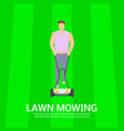 lawn mowing sport field concept background flat vector image