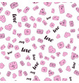 love seamless valentines day line pattern vector image vector image