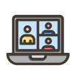 video call thick line filled colors icon vector image vector image