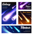 asteroids and meteorites galaxy space banners vector image