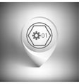 map pointer white icon template vector image vector image