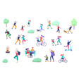 people spending time relaxing on nature family vector image