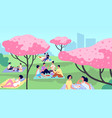 picnic in city park family picnics rest vector image