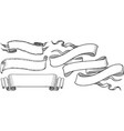 ribbon banners engravin style vector image vector image