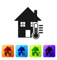 black house temperature icon isolated on white vector image