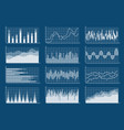 financial chart set graphs line finance trade vector image vector image