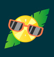 hand drawn cool lemon with glasses isolated vector image vector image