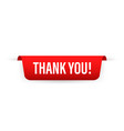 thank you red ribbon label icon design vector image