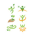 wellness nature logo icon design template vector image vector image