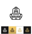 backpack logo or linear luggage icon vector image