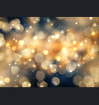 christmas background with golden bokeh lights vector image