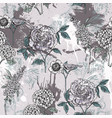 eclectic floral seamless pattern with spray paint vector image