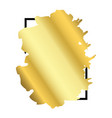 gold brush in black rectangle frame isolated white vector image vector image