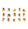 hug day icon set vector image vector image