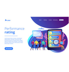 Performance rating concept landing page Royalty Free Vector