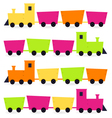colorful trains set isolated on white vector image vector image