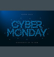 cyber monday sale banner low poly advertising vector image vector image