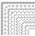 set vintage floral geometric corner brushes vector image vector image