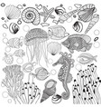 decorative underwater world sea life fishes vector image