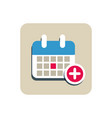 flat calendar icon vector image vector image