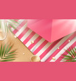hello summer poster with tropical background vector image vector image