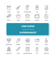 line icons set supermarket vector image