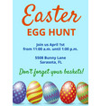easter hunt invitation card vector image