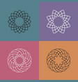 set of abstract linear pattern logos vector image vector image
