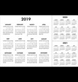 calendar for 2019 2020 2021 year week vector image vector image