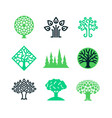 green nature tree logo eco education vector image