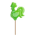 rooster lollipop sweet sugar candy stick vector image vector image