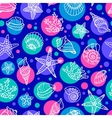 seamless pattern with doodle seashells vector image vector image