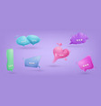 set of 3d realistic speech bubbles cartoon speech vector image vector image