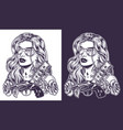 beautiful criminal woman monochrome logotype vector image vector image