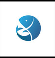 fish logo fresh seafood logo template design vector image vector image