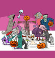 halloween holiday cartoon scary characters group vector image