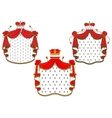 royal red velvet mantels with golden crowns vector image